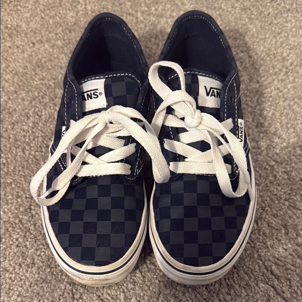 Kids Vans Navy Checkered Sneakers